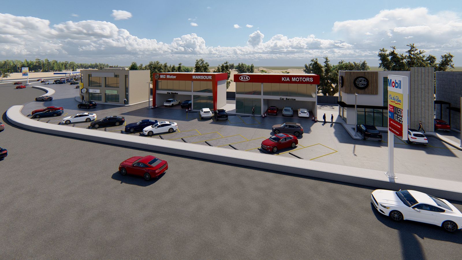 Forecourt and retail frontage